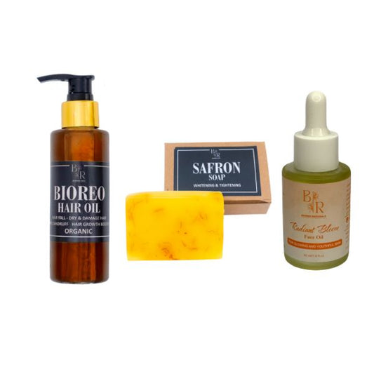 3-in-1 Care Bundle - Face Oil + Natural Soap + Hair Oil